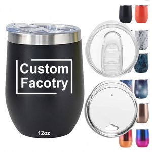 Mug isotherme personnalisé avec logo 12oz/360ml, idéal pour la pâtisserie, avec double cuillère à café, pour les voyages, les fêtes, la bière et le vin, avec couvercle - Product Image 1