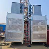 Hoist Konstruksi SC300/300 Double Cage 2*3 Ton Lift Bangunan Sistem Rak dan Pinion