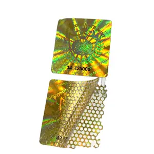 Customized 3D anti-counterfeit label with honeycomb special effect hologram sticker