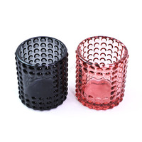 Conteneur de bougie personnalisé avec étiquette, motif sculpté en relief, porte-bougie de luxe vide, pot à bougie en verre pour mariages et festivals
