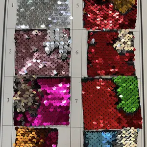Shiny Colorful 5mm Reversible Sequin fabric Double Sided Fish Scale All Colors In Stock Wall Decor Fabric