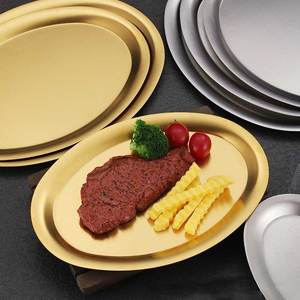 Plateau ovale <span class=keywords><strong>moderne</strong></span> en acier inoxydable Offre Spéciale, service en métal, <span class=keywords><strong>assiette</strong></span> de poisson épaissie, <span class=keywords><strong>assiette</strong></span> à Dessert fabriquée à l'origine - Product Image 1