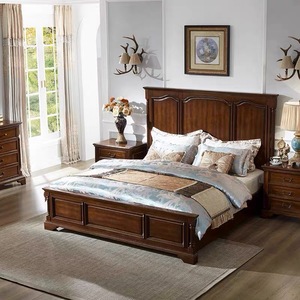 Factory-direct American-style Solid Wood <b>Bed</b>, Vintage Modern Double/king-<b>size</b> Bedroom Furniture Set, Custom-made. B532 American - Product Image 6