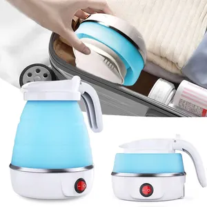 Supplier 110 V 220 V 0.6 L 0.8L 1.2L Mini Portable electric kettle travel folding silicone Kettle