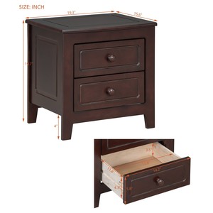 2-Drawer Modern Nightstand for Bedroom and Apartment Eco-Friendly Durable Bedside Table with Classic Design - Product Image 6
