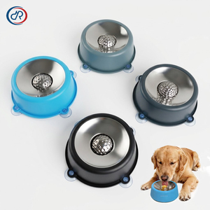 Ciotole SIMITIPET in acciaio inossidabile per cani con sistema di alimentazione lenta, ciotola anti-goccia con palla rotante integrata per liquidi e snack, ciotola per leccare per animali domestici - Product Image 1