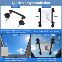 Support de fixation à ventouse pour Starlink Mini, kit de montage ABS pour parabole, support stable pour toit de voiture, fenêtre, camping-car, camion, bateau