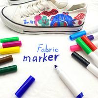 Fabrication de feutres non toxiques 6 12 24 couleurs, ensembles de stylos marqueurs permanents/lavables pour tissu avec logo personnalisé pour le dessin