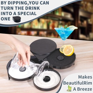 ABS muối hộp gia vị container bartender công cụ 3 Tier Bar Glass rimmer với miếng bọt biển xoay khay - Product Image 4