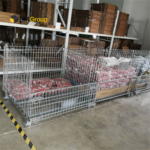 Katlanabilir İstiflenebilir Taşıma <span class=keywords><strong>Metal</strong></span> Tel Örgü Palet Konteyneri - Product Image 4