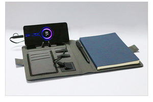 Writing Folder <strong>A4</strong> Conference Folder PU Leather Folder with Power Bank,multifunctional Power Bank <strong>Wallet</strong> Charging <strong>Wallet</strong> - Product Image 6