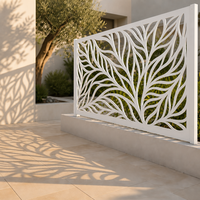 Panneau de clôture semi-privé en métal ajouré, en aluminium, avec design écoulement d'air et ombre, découpe laser personnalisée pour jardin et bord de piscine