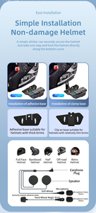 Motorcycle Helmet Wireless Headphones Helmet Audio Earphones with HD Noise-Cancelling Microphone - Product Image 4