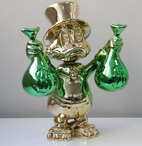 Figurine de collection de luxe en résine dorée <span class=keywords><strong>Donald</strong></span> Duck, style dessin animé, peinte à la main, tenant des bouteilles de champagne, pour décoration artistique de la maison - Product Image 4