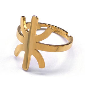 Anillo de Acero Inoxidable con Letra Africana Amazi, Popular en Europa y América, Joyería de Acero Titanio de Lujo Ligero y Moderno - Product Image 1