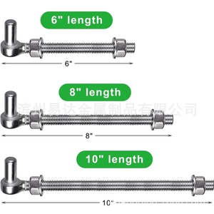 Bisagras de Puerta Tipo J de Acero Inoxidable de 6, 8 y 10 Pulgadas de Longitud, Herrajes Industriales para Puertas de Granja, Fácil Instalación - Product Image 1
