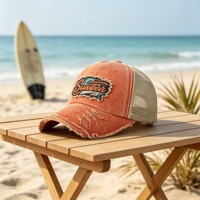 Gorra Trucker de 5 Paneles Ajustable de Mezclilla 100% Algodón con Logotipo Personalizado, Estilo Hip Hop, con Malla Trasera, Gorra Lisa al por Mayor, Unisex, para Exteriores
