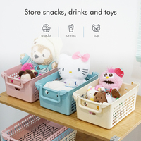 Paniers de rangement rectangulaires en plastique pour la maison, paniers de rangement pour fruits, paniers de rangement pour jouets avec poignées, fabrication ODM OEM