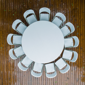 Mesa de comedor portátil de plástico HDPE, plegable, redonda, para bodas, fiestas, eventos al aire libre, 72 pulgadas, 180cm - Product Image 1