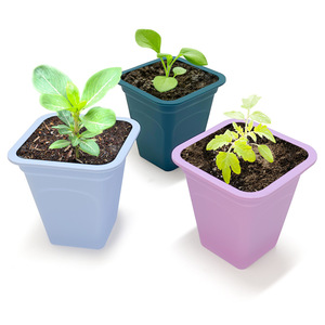 Paquete de 1 Maceta Cuadrada de Silicona para Plantas, Contenedor Multicolor para Germinación de Semillas y Flores, Accesorios de Jardín - Product Image 1