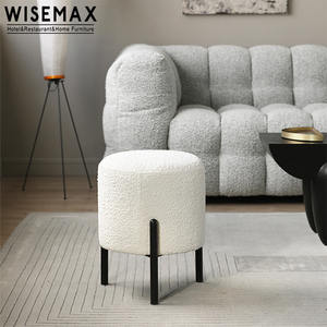 WISEMAX — petit meuble repose-pieds moderne, en laine d'<span class=keywords><strong>agneau</strong></span>, mobilier de salon, tabouret d'angle, bon marché, en métal, offre spéciale - Product Image 2