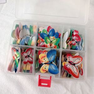 Papillons, fleurs et flocons de neige en papier <span class=keywords><strong>comestible</strong></span> pour décorations de gâteaux pour les fêtes de Thanksgiving et de Noël - Multicolores - Product Image 3