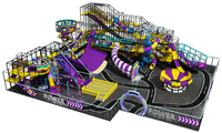 Parc de jeux intérieur multi-niveaux avec toboggan, centre de jeux souple pour enfants, service complet, usine commerciale