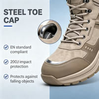 Bottes de sécurité unisexe AIMVVSEC à tige haute, avec embout en acier, anti-perforation pour la semelle intermédiaire, tige en maille respirante toutes saisons et semelle en caoutchouc