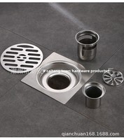 Siphon de sol carré moderne personnalisé en acier inoxydable épais pour cuisine et salle de bain, avec sortie d'eau et tuyau de drainage