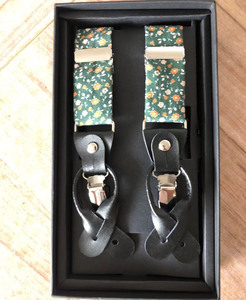 Penyangga elastis dapat disesuaikan pria dengan detail kulit elegan suspender PU ukuran kustom dalam kotak hadiah elegan - Product Image 6