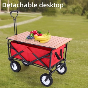 Chariot tout-terrain pliable avec caractéristiques utilitaires extérieures pliables Chariot de jardin Shopping <span class=keywords><strong>Beach</strong></span> Wagon 1pc/carton OEM personnalisable - Product Image 4