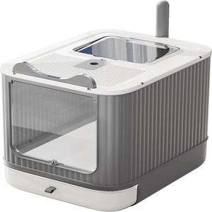 Bac à litière pour chats entièrement fermé, grand format, en acier inoxydable, avec tiroir, toilette pour chats, bac à litière pour chats en acier inoxydable de grande taille - Product Image 1