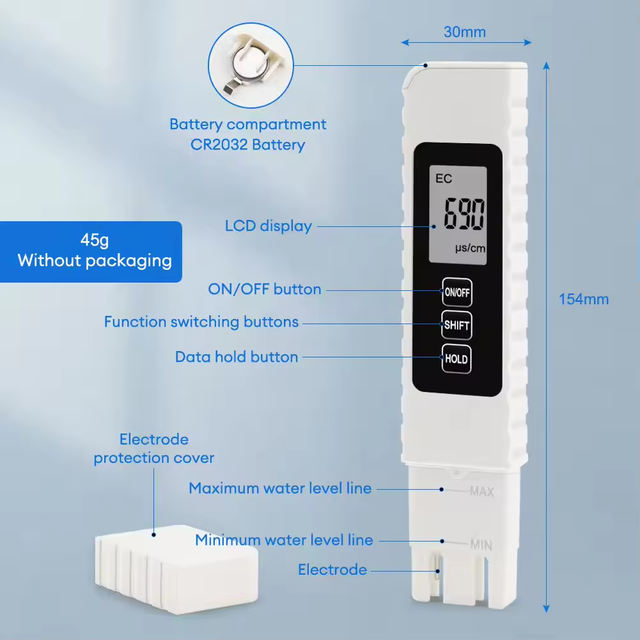 2026 Best Selling 3-in-1 Digital TDS EC Temperature Meter, Portable Water Quality Tester for Drinking Water, Aquarium