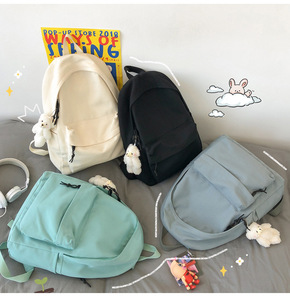 Factory Wholesale New Fashionable <strong>Backpack</strong> Ins <strong>Canvas</strong> <strong>Backpack</strong> Korean Version Campus Solid Color <strong>Backpack</strong> - Product Image 1