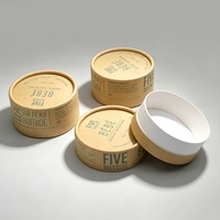 Pot vide personnalisé biodégradable pour beurre corporel, emballage cosmétique cylindrique rond, tube en papier kraft pour soins de la peau