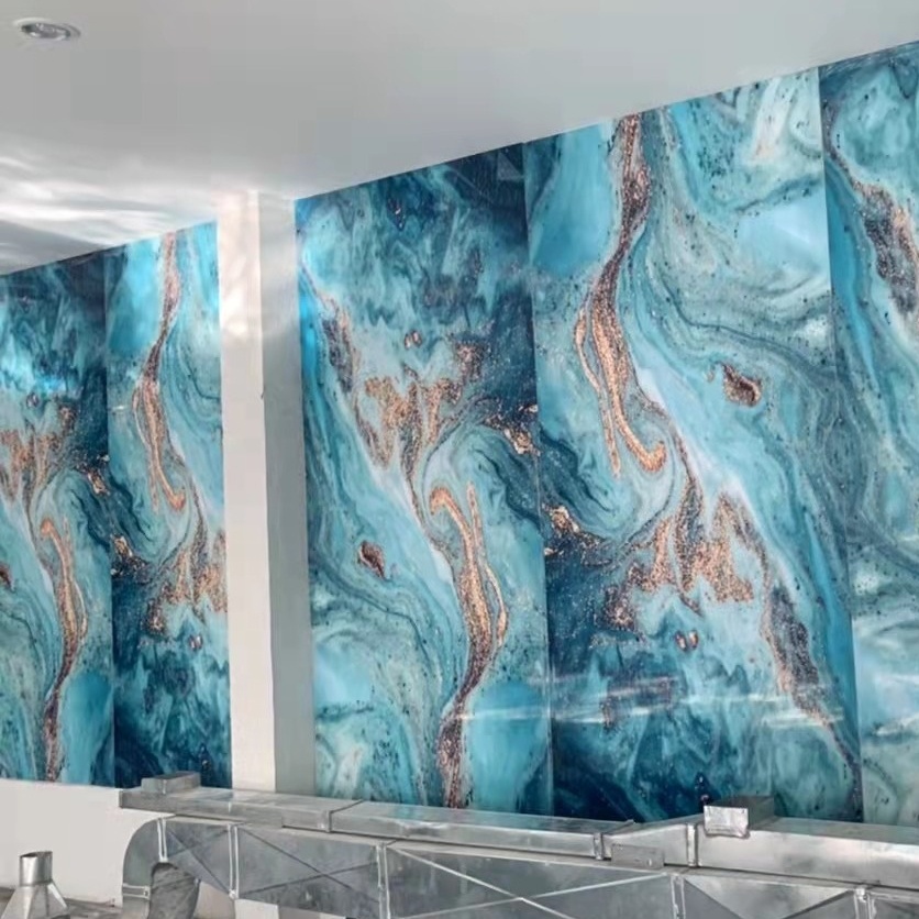 High Glossy 1220x2440mm 3mm PVC Wall Panel PVC Marble UV Sheet