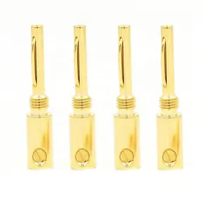 5mm Banana Plug Audio Adapter Connector Brass gold plated head speaker plug audio wiring plug