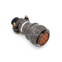 Conector de Aviación para Todo Clima Serie 2PM-27, 7 Posiciones, Hembra, Recto, Sin Blindaje, 2PM27K7QB2