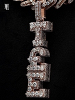 Liontin Moissanite Baguette Custom untuk Pria, Perhiasan Rapper Hip Hop, Huruf Nama Custom Berlian VVS1, Liontin Moissanite Custom