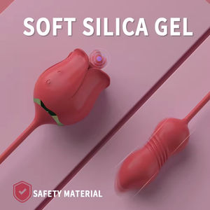 เครื่องสั่นรูปดอกกุหลาบพร้อมลิ้นสั่นสำหรับผู้หญิง กระตุ้นคลิตอริส - Product Image 4