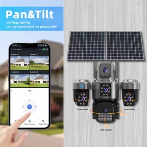 Caméra de surveillance solaire extérieure PTZ IP 4G à quatre objectifs avec carte SIM, 10K, 4 écrans, WiFi, suivi automatique, sans fil, Hieasy - Product Image 2
