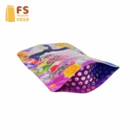 Sachet Doypack Mylar à haute barrière, imprimé personnalisé, holographique, refermable avec fermeture éclair, de qualité alimentaire, découpé, pour emballage de bonbons et snacks