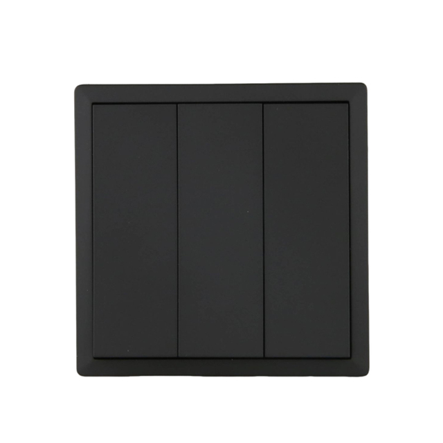 New Design EU Standard Wholesale PC Wall Big Button Switch Modern Luxury Grey 3 Gang 1 Way 10A Durable Wall Switch