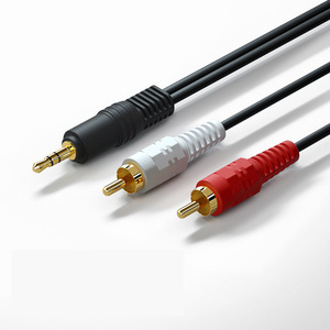 Câble audio AV plaqué or de haute qualité câble vidéo <span class=keywords><strong>RCA</strong></span> à 2RCA câble audio pour TV magnétoscope DVD Satellite - Product Image 5