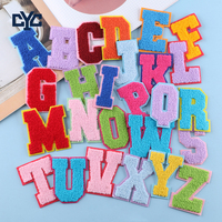 Parches de Letras de Chenilla Multicolor con Doble Borde, Parches de Letras del Alfabeto de la A a la Z, Parches Termoadhesivos de Chenilla