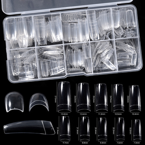 500Pcs Clear Natural French Half Cover ABS <b>Nail</b> Tips False Fingernails for Acrylic Gel <b>Extension</b> Manicure - Product Image 2