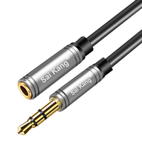 Réduction du bruit de haute qualité3.5mm mâle à femelle Trs casque stéréo cordon Audio casque prise adaptateur Extension câble Aux