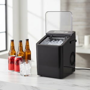Machine à glaçons électrique autonettoyante OUSHENG 9 bacs, avec écran tactile, <span class=keywords><strong>6</strong></span> <span class=keywords><strong>minutes</strong></span> de production, 24h de fonctionnement, 18 kg/jour, capacité 1,5 L, autoportante - Product Image 1