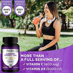 OEMプライベートラベル1000mgブラックエルダーベリーカプセルハラールビーガン有機免疫ブースター酸化防止サプリメントビタミンC大人 - Product Image 3