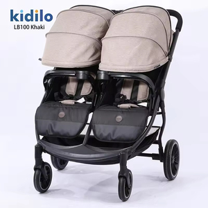 Kidilo LB100 Black Double Twin Luxury Baby Stroller Venta al por mayor Poussette Coche De Bebe Pram Set para niños - Product Image 2